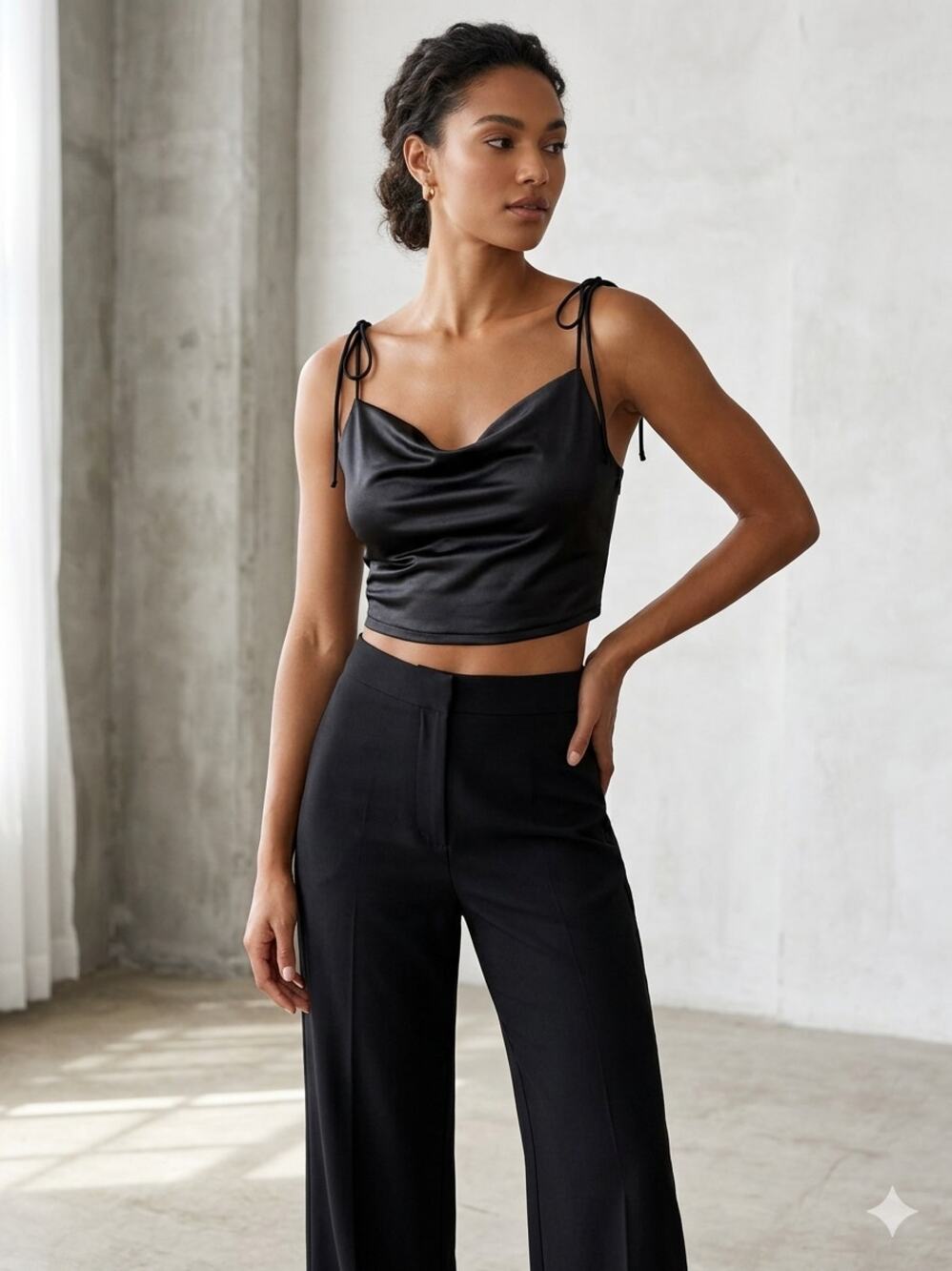 revolve superdown black faux leather crop top Size S
